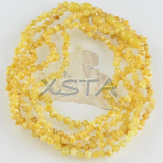 Polished butter teething necklace